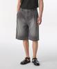 Big Brush One-Tuck Bermuda Denim Pants [Gray]