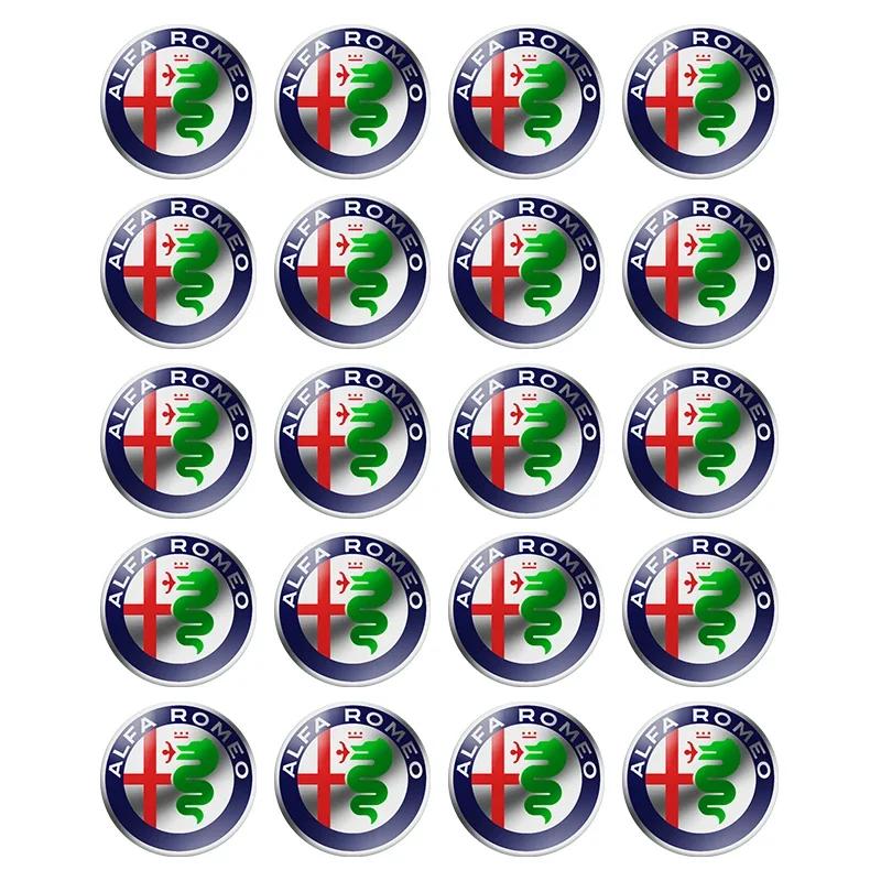 Car Stickers For Alfa Romeo 11mm 14mm Car Logo Remote Key Emblem Sticker Decoration Accessories For Alfa Romeo Giulia Stelvio Mi