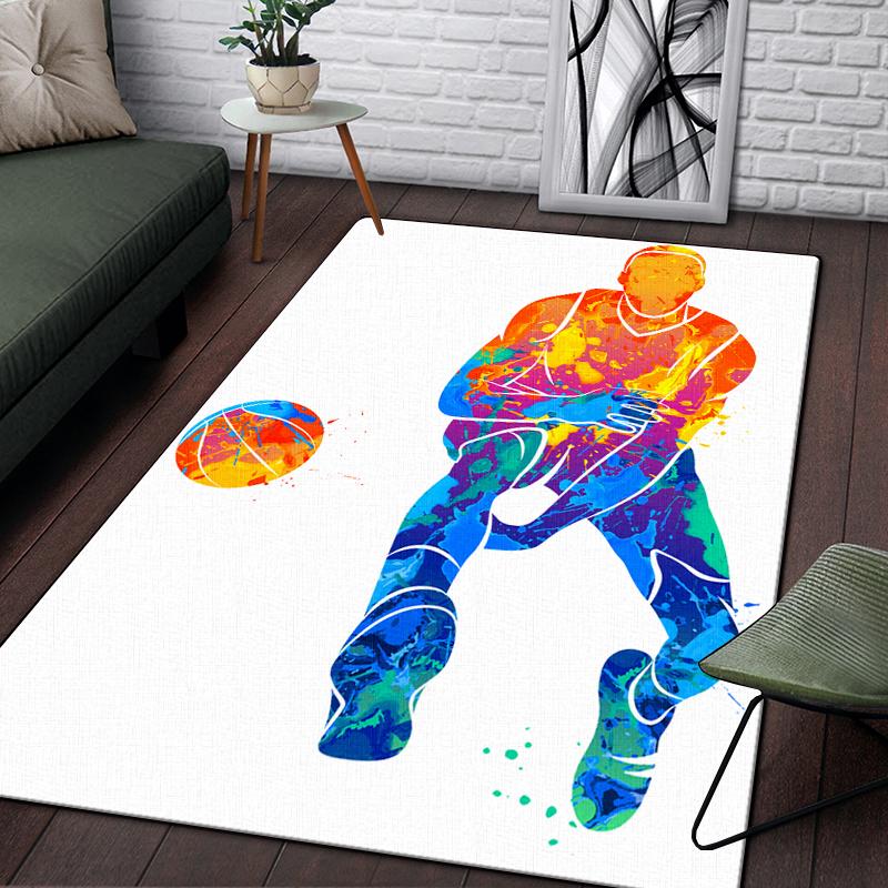 Basketball Large Rug for Living Room 3D Printing Carpet Bedroom Area Rug Bathmat Soft Rug Home Decoration Table Mat Pet Mat