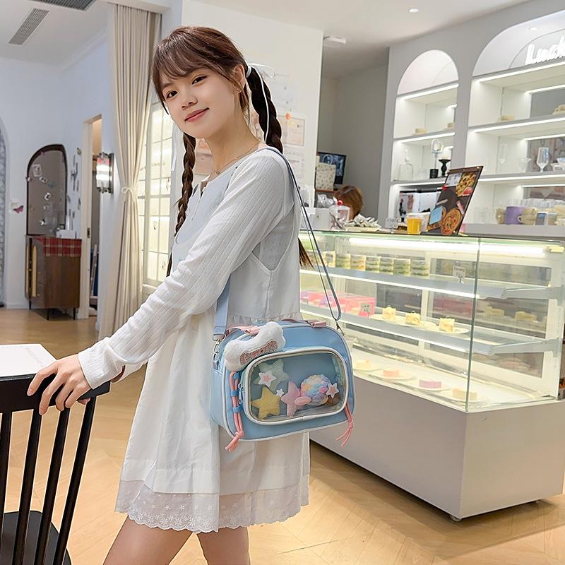 Cute Japanese Mori Girl Anime Multifunctional Backpack with Cookie Button and Crossbody Option