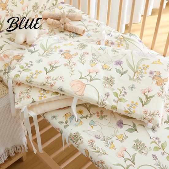 Easy Install Crib Protector Breathable Bumper Pad for Toddler Bed Soft Cotton Bed Rail Baby Shower Gift Newborns with Secure Straps Washable