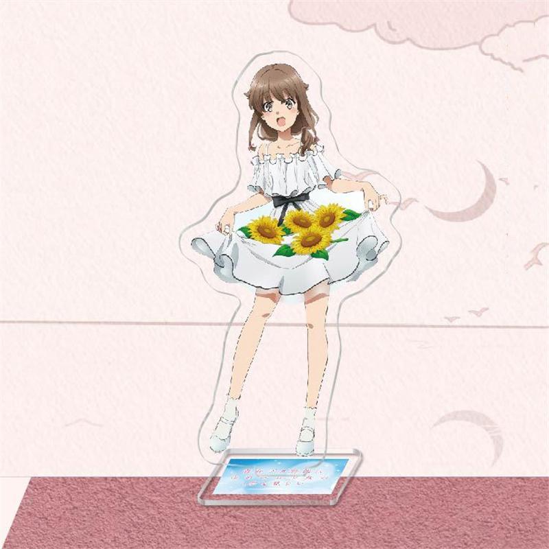 Anime Sakurajima Mai Senpai Acrylic Figure Stand Model Plate Keychain Rascal Does Not Dream of Bunny Girl Desk Decor