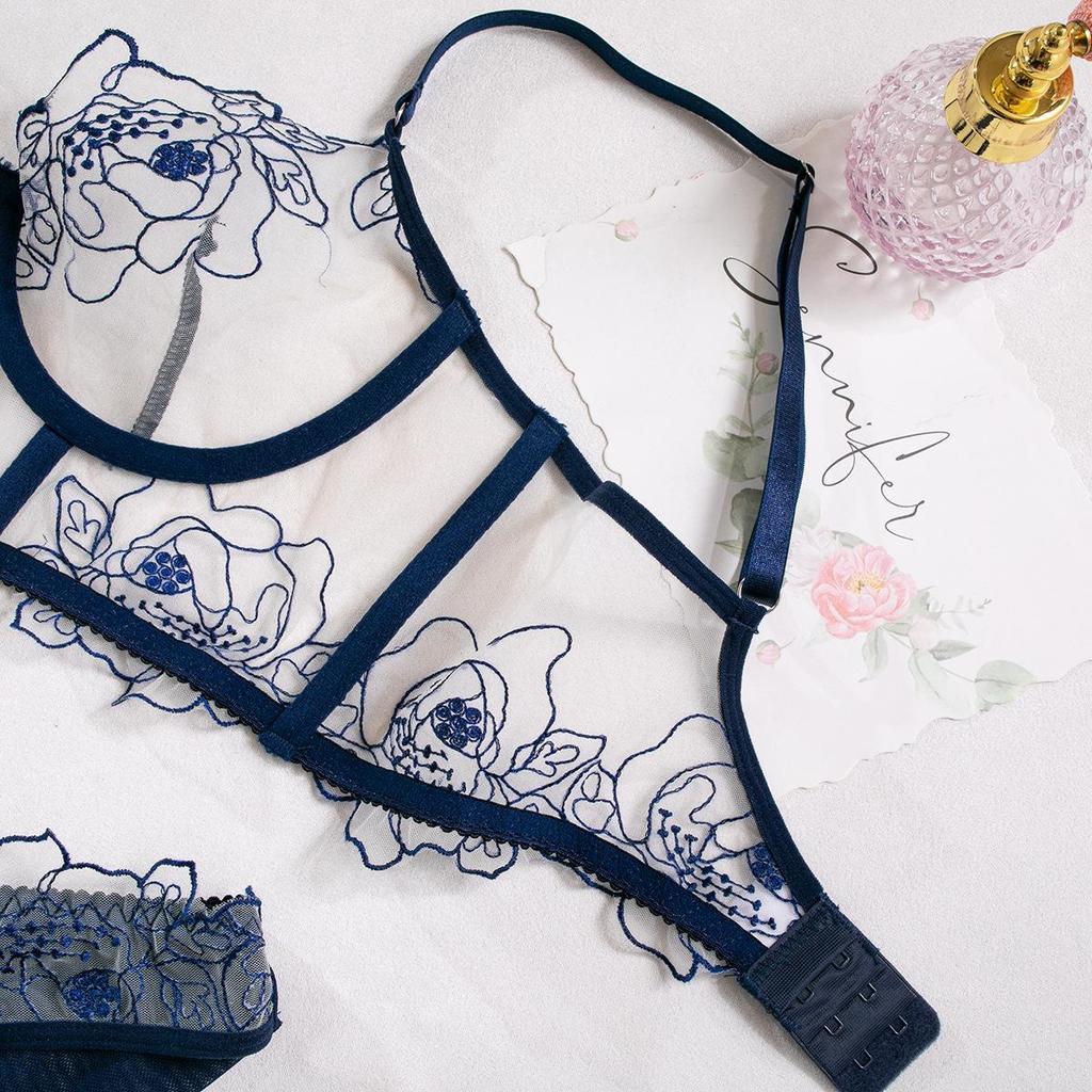 Herringbone Backless Corset & See-Through Lingerie Set with Triangle Panties