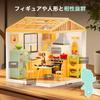 Hallisun DIY Miniature House Plastic Dollhouse with Furniture Toy Dollhouse with USB Dustproof Cover and 3D Craft Assembly Toy for Kids Ages and