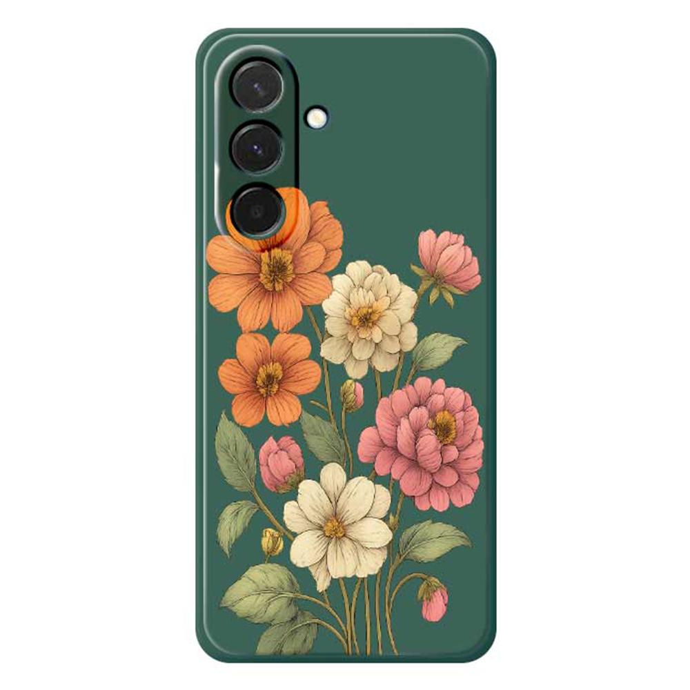 For Samsung Galaxy A36 5G Case Beautiful Flowers Pattern Printing Straight Edge TPU Phone Back Cover