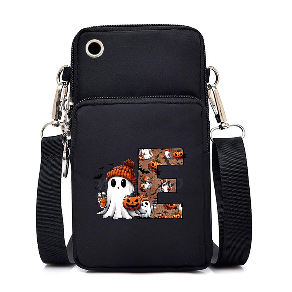Halloween cute little ghost 26 letter messenger bag multi-function go out portable mobile phone bag