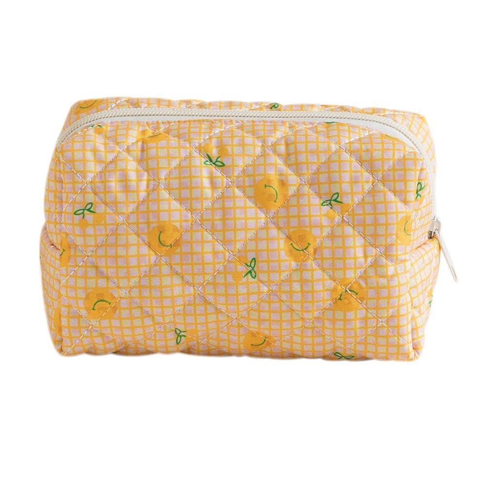 Portable Flower Printed Cosmetic Bag Large Capacity Travel Organizer Makeup Bag Storage Bag