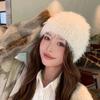 Korean Style Knitted Pullover Hat Y2K Brimless Beanie Cap Personality Pearls Bow Woolen Hat  Autumn