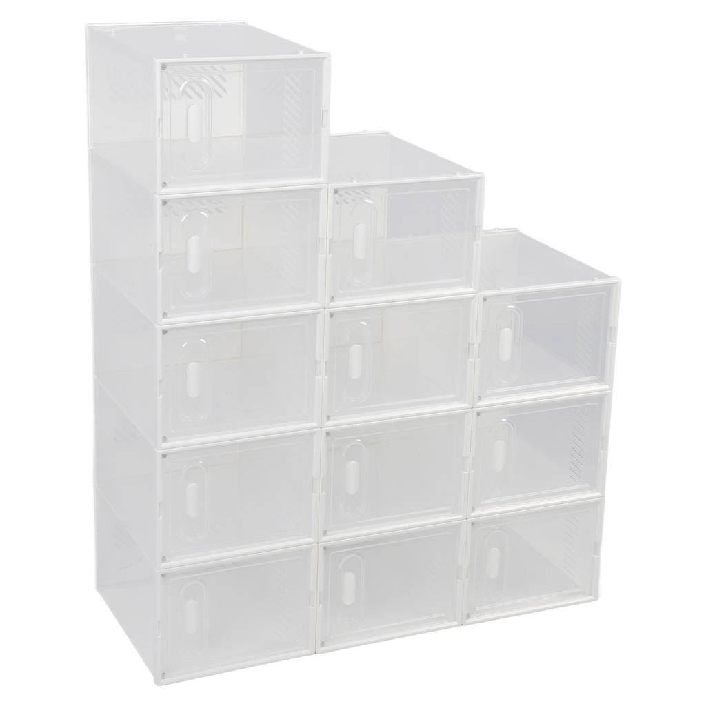 Cutii de pantofi transparente, stivuibile, cu mai multe straturi, economisind spațiu, suport de afișare pentru pantofi din plastic pentru dulap