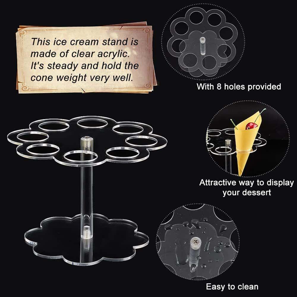 With 8 Holes Cone Holder Rack Flower Shape Sushi Roll Holder  Party Wedding Birthday