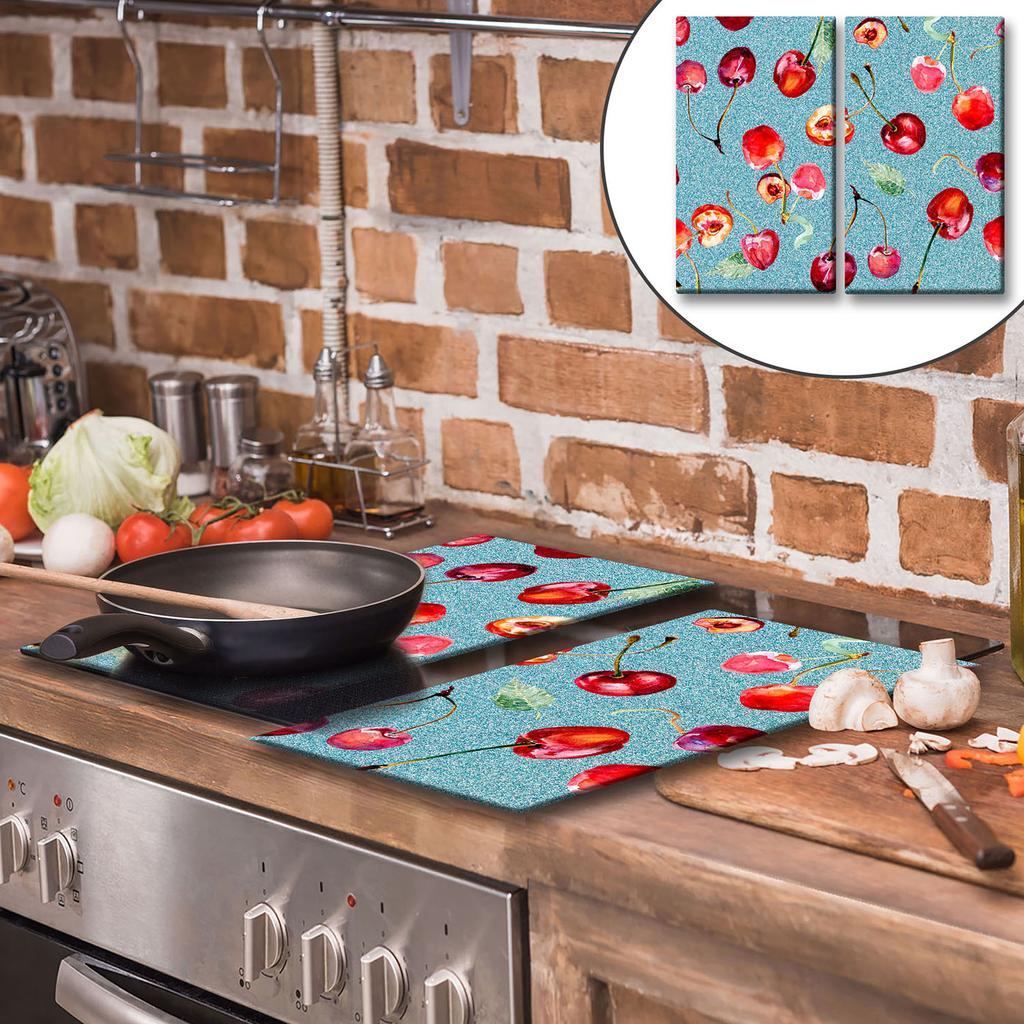 Glass Cutting Board 2X 30X52 Fruits