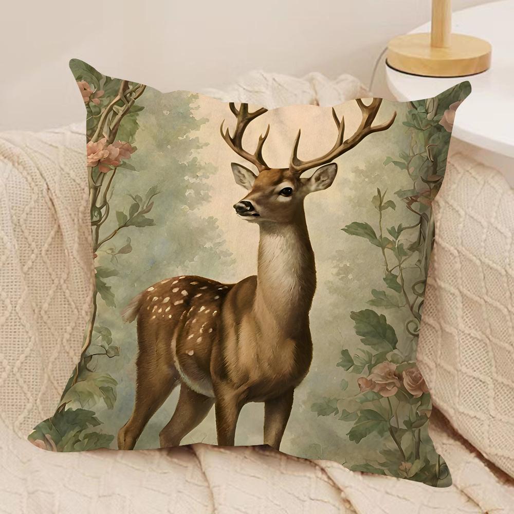 Retro Fashion Animals Cushion Cover Silky Short Plush Invisible Zipper Dustproof Sofa Pillow Case For Home Decor