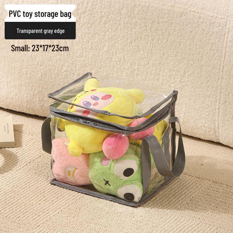 Transparent Plush Toy Storage Box for Dolls & Books, Large Capacity, Waterproof