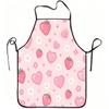 1pc Strawberry Heart Floral Cute Print Apron, Durable And Easy To Clean, Adjustable Waistband, Polyester Material, for Kitchen Cooking, Gardening, Orc