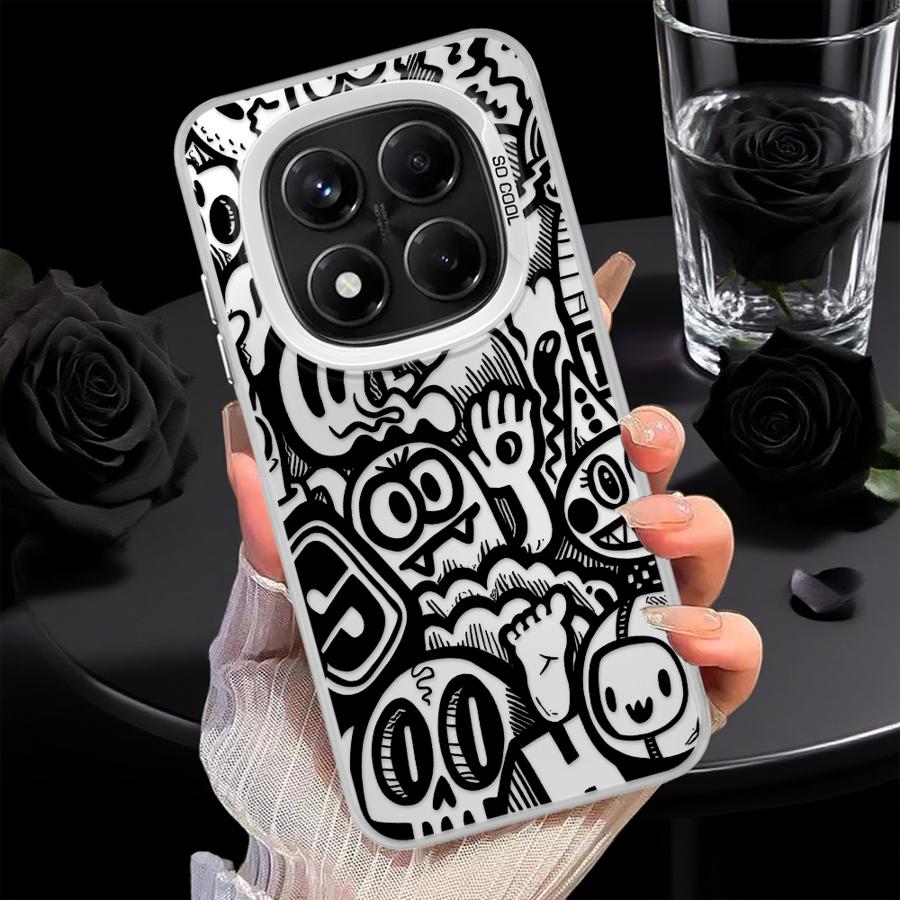 Graffiti Black Phone Case for Xiaomi Redmi Note 14 10 13C 14C A1 12C Note 13 12 Pro Plus 11 Pro A2 12 Phone Cover