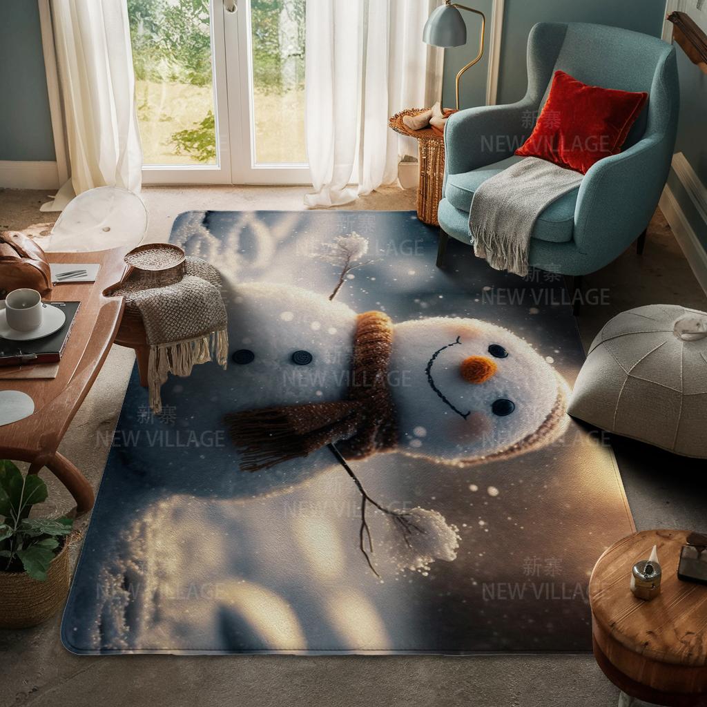 House Entrance Carpet Home Door Mat Living Room Bath Foot Bathroom Non-slip Water Absorption Rugs Bath Merry Christmas Winter