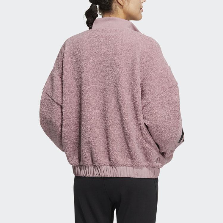 adidas Women's 3-Stripes Sherpa Fleece Jacket Purple HM7457