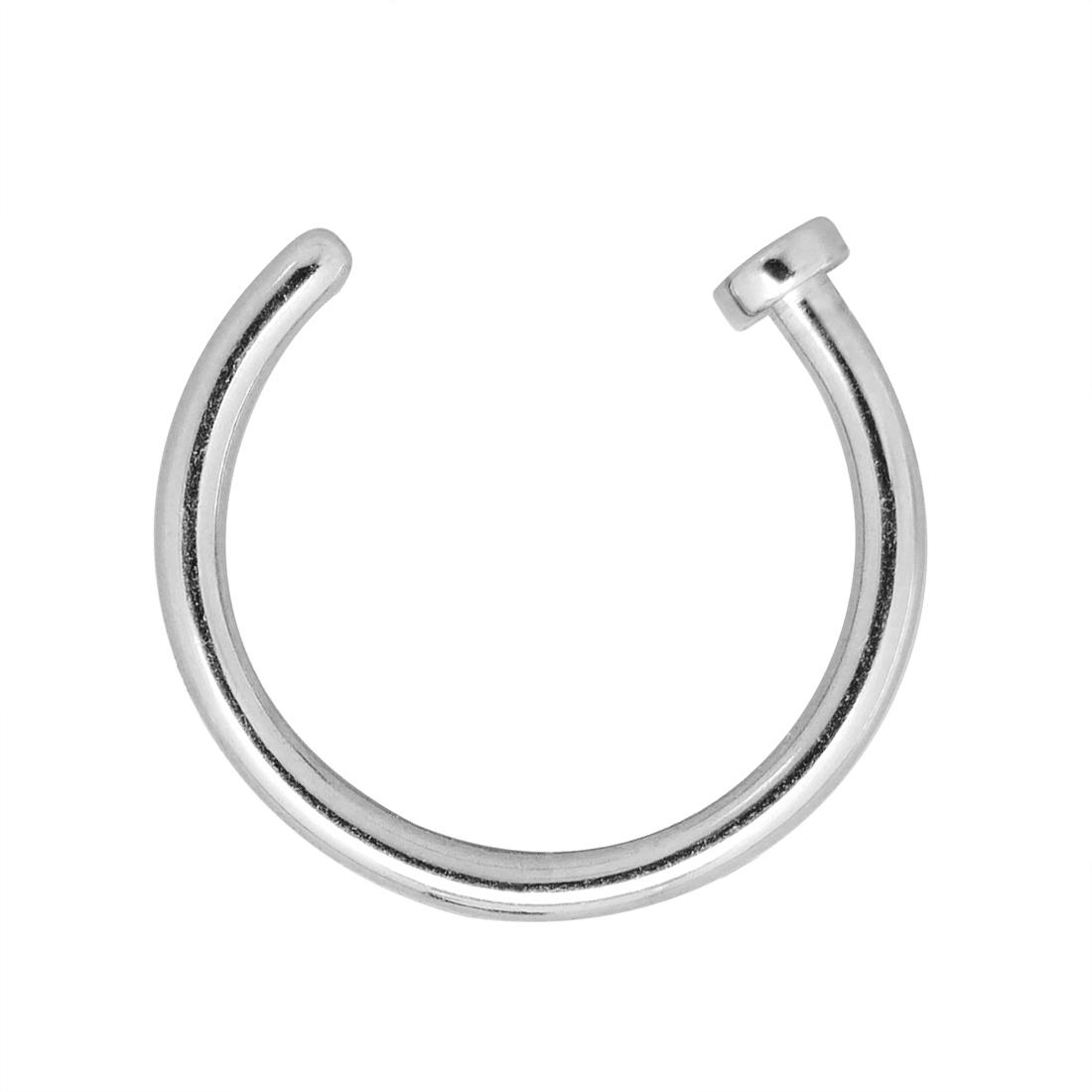 

1Pc Stainless Steel Fake Nose Ring Hoop Septum Rings C Clip Lip Ring Earring for Women Fake Piercing Body Jewelry Non-Pierced Silver Color