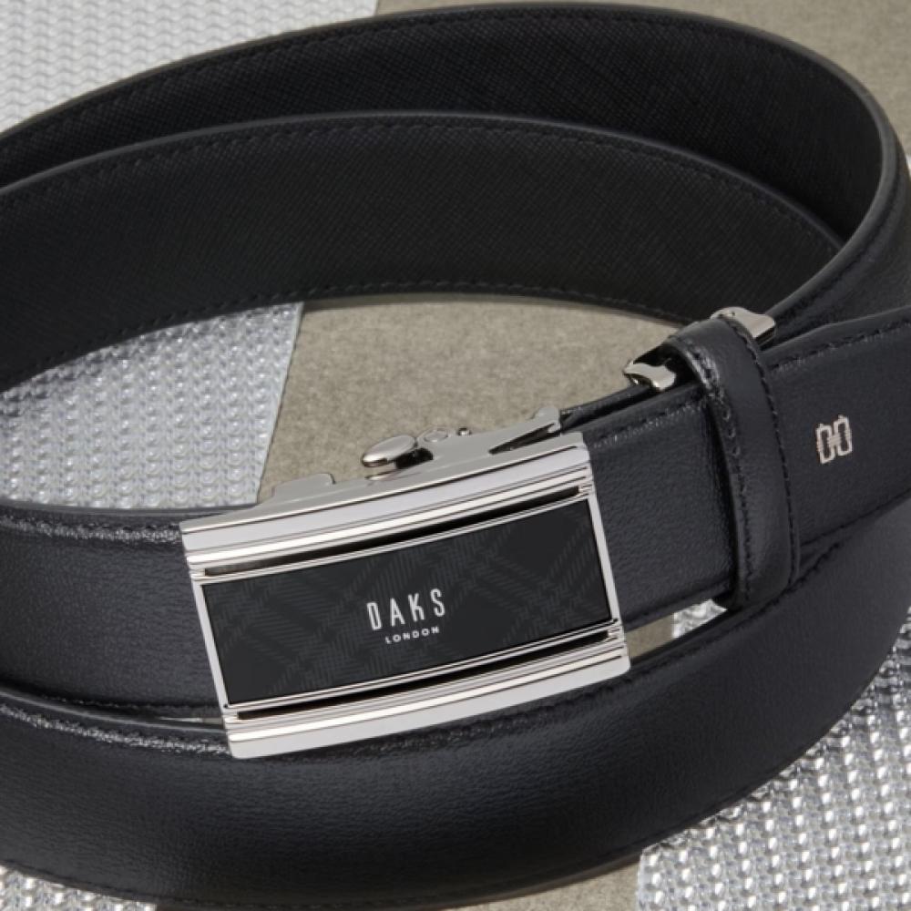 DakS Men S Automatic Belt Black Check Pattern Cowhide cryStal Buckle Dbbe6f784bk Single option