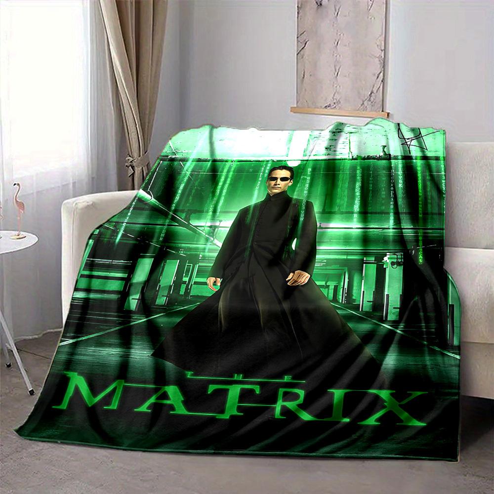 1pc Matrix, Neo Blanket Lightweight Flannel Throw For Sofa, Bed, Travel, Camping, Livingroom, Office, Couch, Chair, And Bed