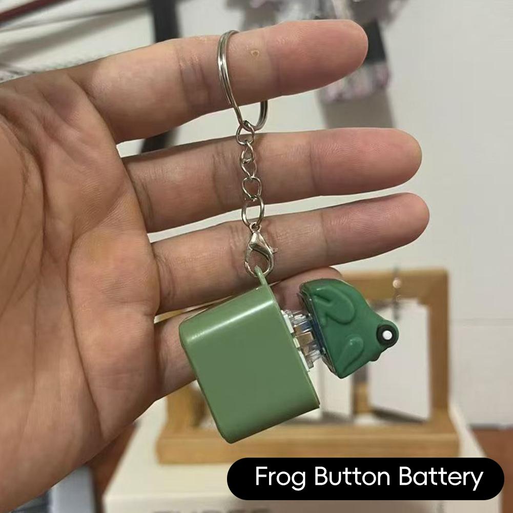 

Rechargeable Frog & Duck Fidget Keychain Clicker with LED Light & Croaking Sound Keyboard Stress Relief Toy Keyring Button Battery зелёный