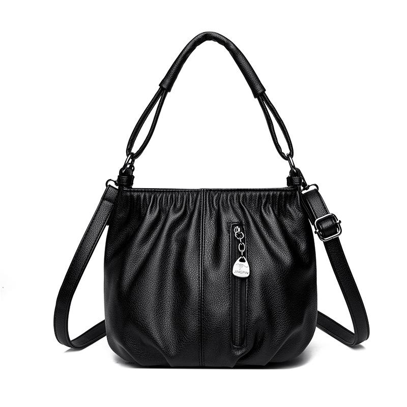 Retro Crossbody Single-shoulder Bag Large Capacity Simple and Fashionable Hand-held Bucket Bag