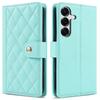 Funda tipo cartera de cuero con diseño de rejilla 3D y correa de lujo, soporte para libro para iPhone 17 16 15 Pro Max Samsung S25 S24 Plus A17 A16, para chicas, ranura magnética para tarjetas, tapa abatible