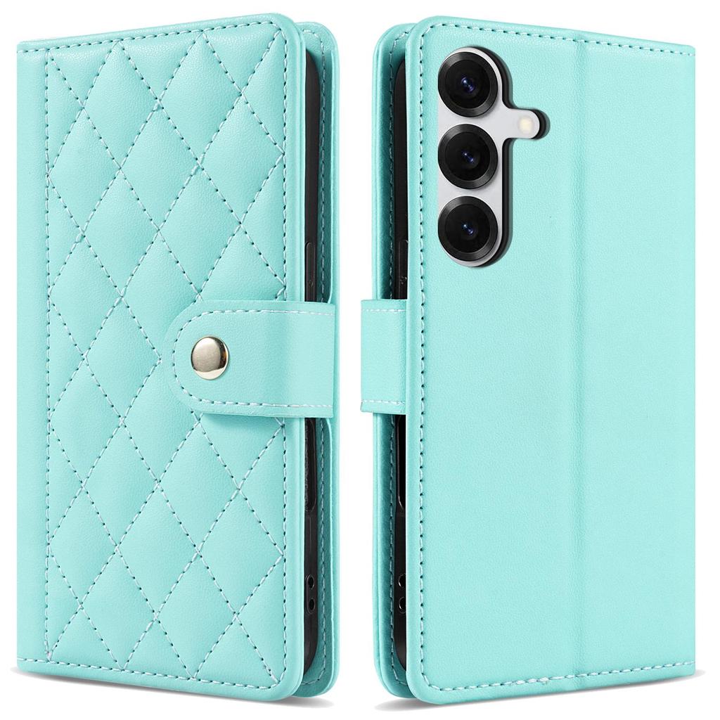 Funda tipo cartera de cuero con diseño de rejilla 3D y correa de lujo, soporte para libro para iPhone 17 16 15 Pro Max Samsung S25 S24 Plus A17 A16, para chicas, ranura magnética para tarjetas, tapa abatible