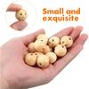 Smiling Face Wooden Beads 50Pcs 1.8CM Natural Wood Beads Wood Spacer Beads Loose Beads with Hole for DIY Craft Jewelry Making