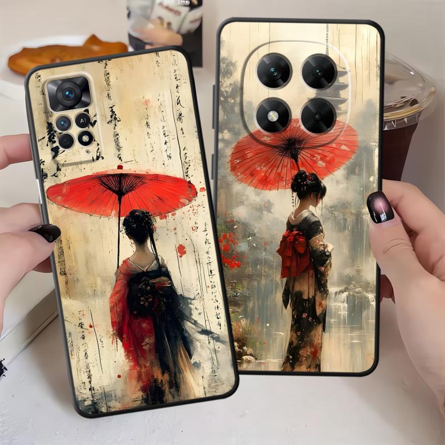 Cartoon Retro Girl Phone Cover Case for Xiaomi Redmi Note 14 14C K80 13 Pro Plus A4 A5 9 8 7 10 A3 A1 12C 13C 12 11 K40 A1 A2