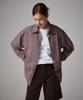 AWESOME STUDIO Dobby Embroidered Check Shirt Burgundy