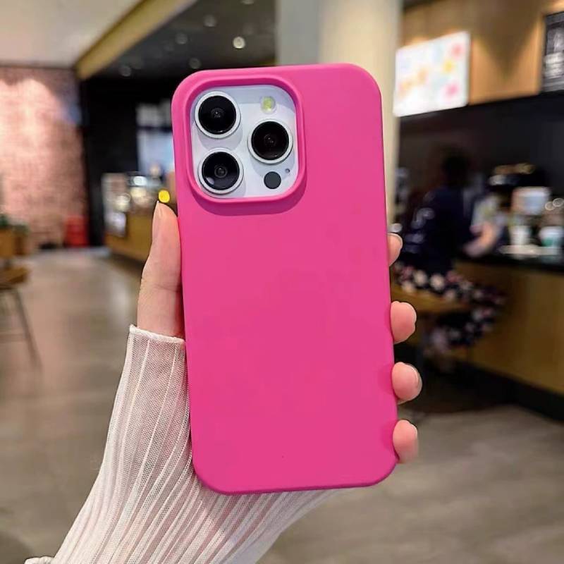14 Iphone For Pro Solid Color Liquid Silicone Phone Case With Absorption Shock