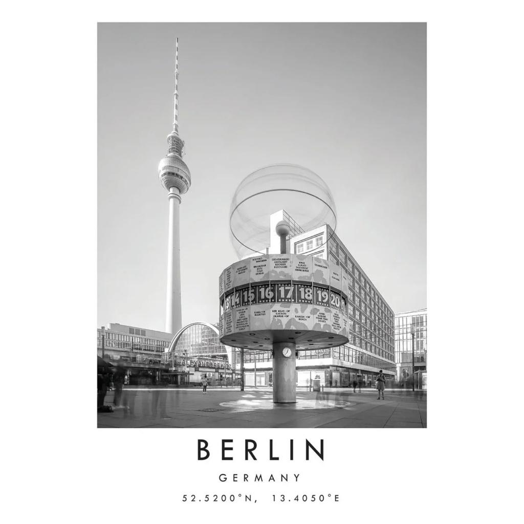 Famous Black and White Cities Verona Rome Punta Cana Florence Berlin Poster Travel Wall Art Canvas Painting Prints Home Decor