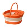 Foot Bath Tub Foldable Thickened Foot Soaking Basin with Massage Point for Home Apartment Dormitory Orange White