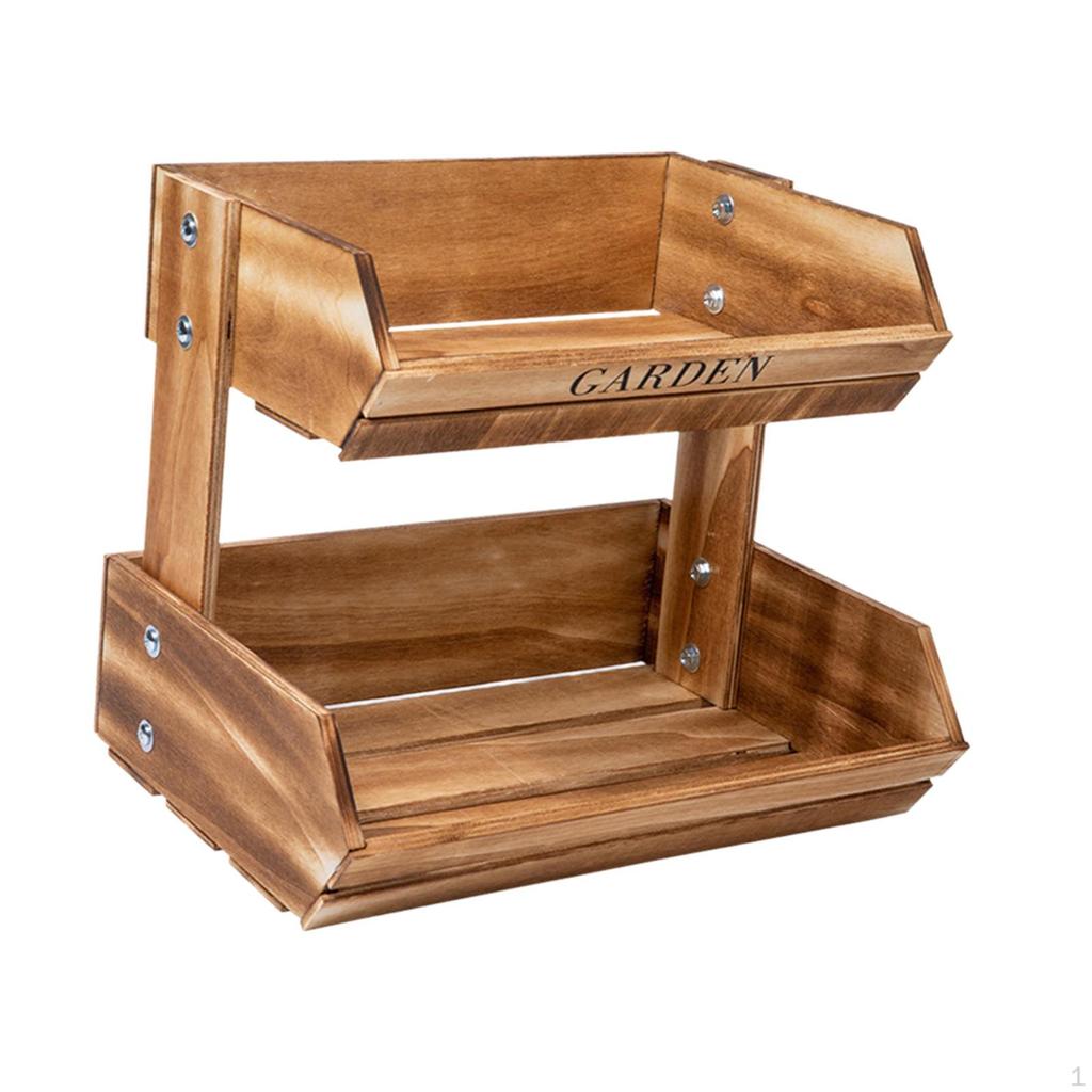 Elegant Wooden Fruit Organizer with Levels