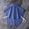 Elegant Plaid Fake Collar Women Ladies Detachable False Collars Woman Lapel Half Shirt Tie Clothes Accessories