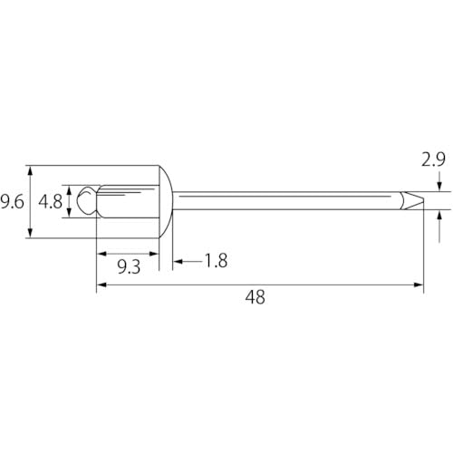 Lobster Blind Rivets (1000 pieces) Steel/Steel 6-3 NS63