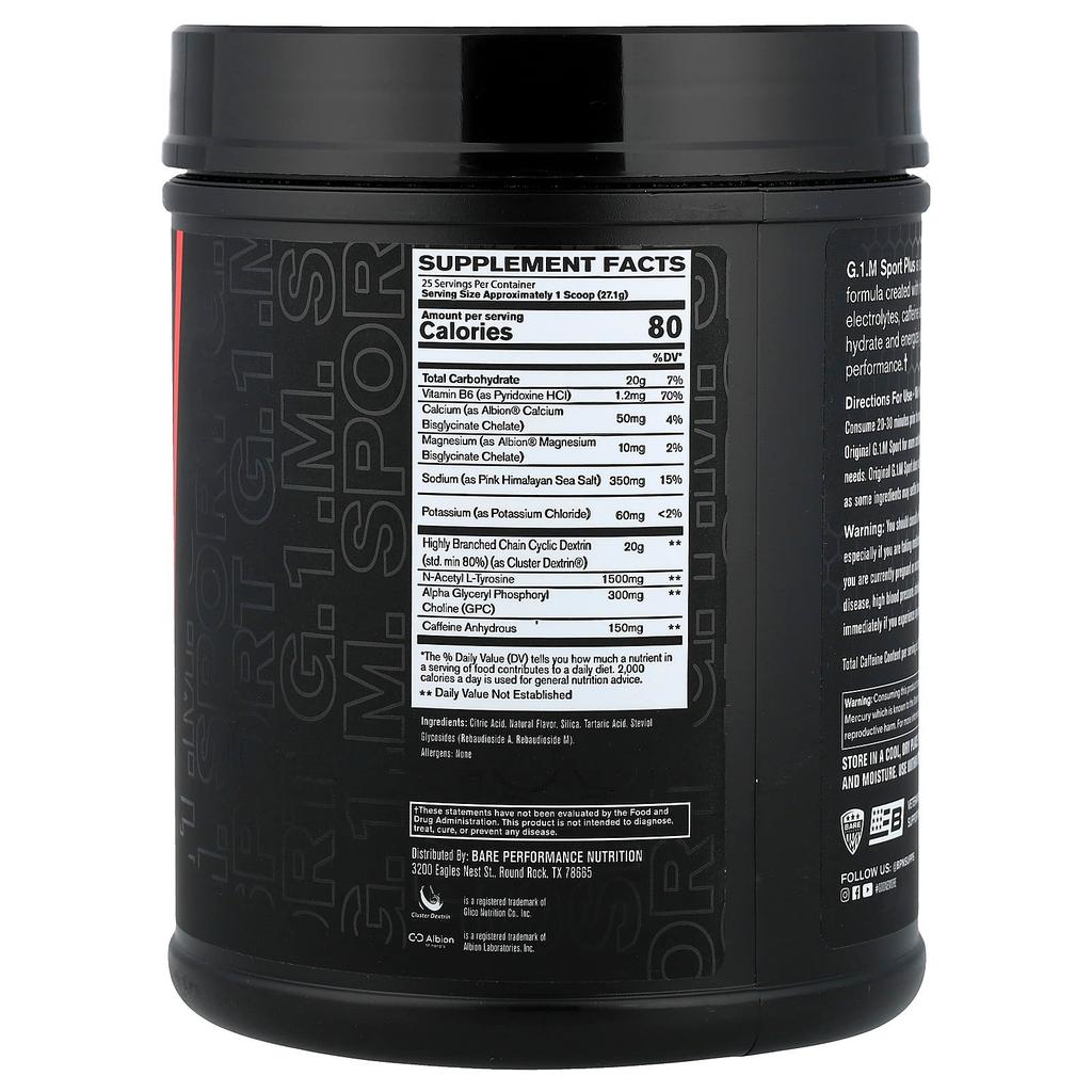 BPN, G.1.M Sport+, Lemon Lime Flavor, 678g (1lb/7.8oz)
