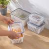 3pcs Double-Layer Drain Basket with Cover Refrigerator Fruits Vegetables Large Washing  Basket Kitchen Storage Containers