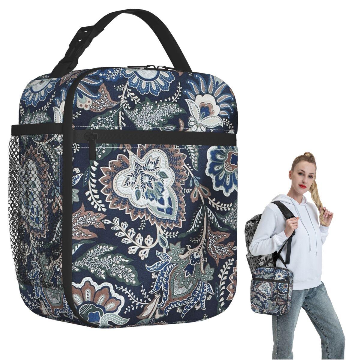 Vera Bradley Pattern Colorful Insulated Lunch Bag for Women Children Portable Food Boxes Thermal Lunch Box Tote One Size