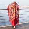 Ethnic Shawl Scarf Seaside Sunscreen Beach Silk Scarf Red Big Yarn Women'S Desert Travel Ladies Po Accessories Ladies