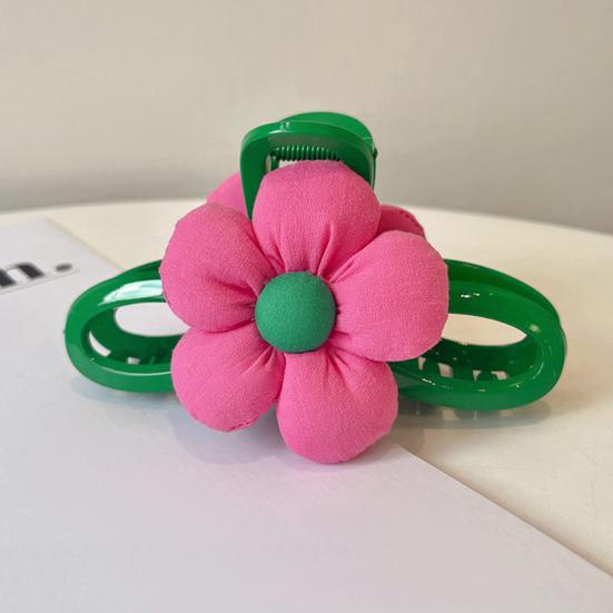 

Противоскользящая заколка для волос с перекрещивающимися зубами, весенний дизайн, изысканный женский двусторонний цветочный декор, большая заколка для волос розы красного