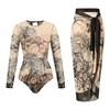 Sunscreen Swimsuit Women's Onesie Swimsuit Long-sleeved Sports Surf Suit Beach Skirt Blouse Quick-drying High-elastic