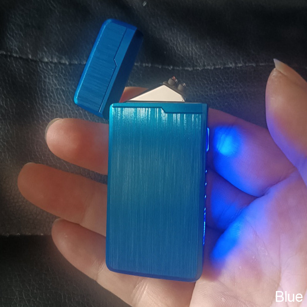 1Pc New Windproof Metal USB Lighter Torch Lighter Jet Dual Plasma Arc Lighter Gas Electric Butane Chargeable Pipe Cigar Lighter