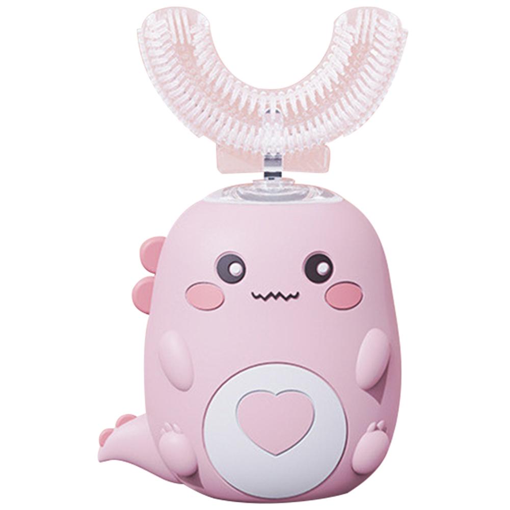 Kids Electric Toothbrush Cartoon Dinosaur U-Shaped Ultrasonic Toothbrushes Whole Mouth 360 Degree Cleaning Automatic Totthbrush