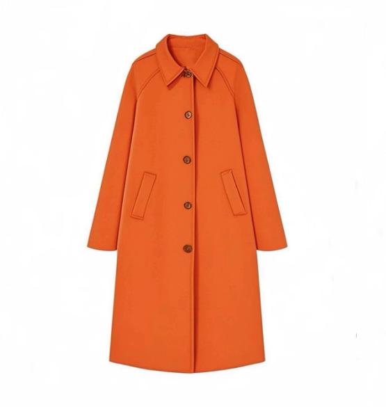 

Women s European and American Style Lapel Single-Breasted Trench Coat - Workwear Inspired Fashion Jacket Small оранжевый/красный