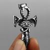 Nordic Viking Cross Sword Eye of Horus Pendant Titanium Steel Necklace for Men Amulet Jewelry