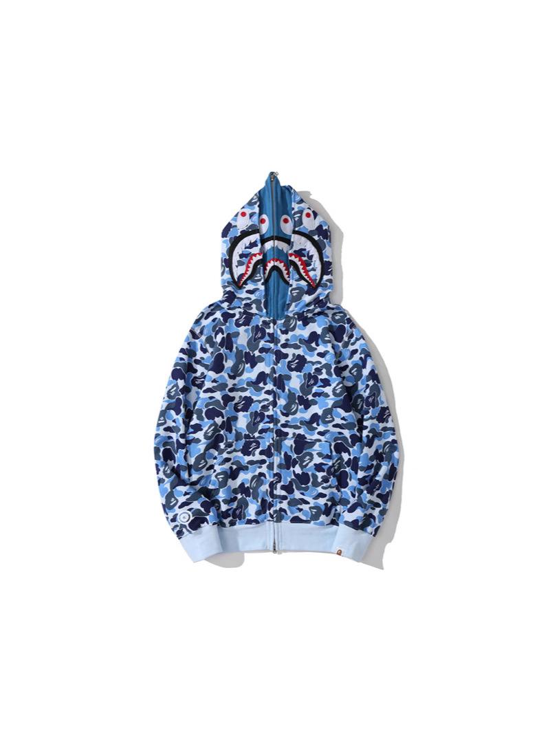 

Японская толстовка с двойным капюшоном и камуфляжем «Акула» для пар Double Extra Large синий