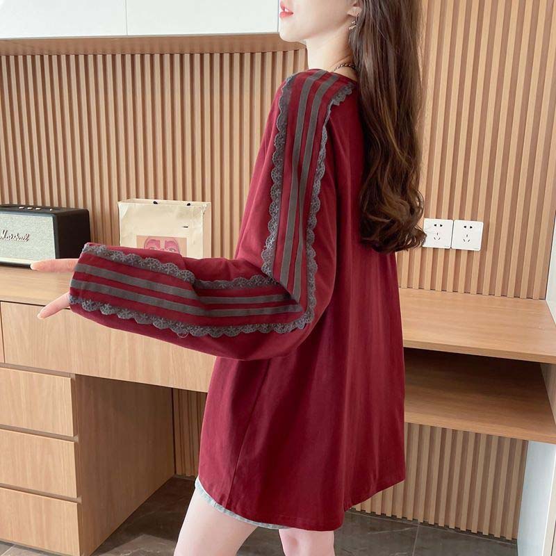 Sweatshirt for Women Autumn Winter Thickened Warm Stretchy Long Sleeve Oversize Tops