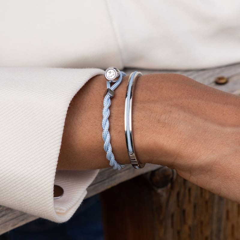 PIG & HEN (Women's) Easy Ed Bracelet - Arctic Blue X Silver